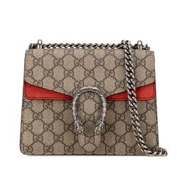 Gucci GG Supreme Dionysus Chain Shoulder Bag 421970 Beige Red PVC Leather Women's GUCCI