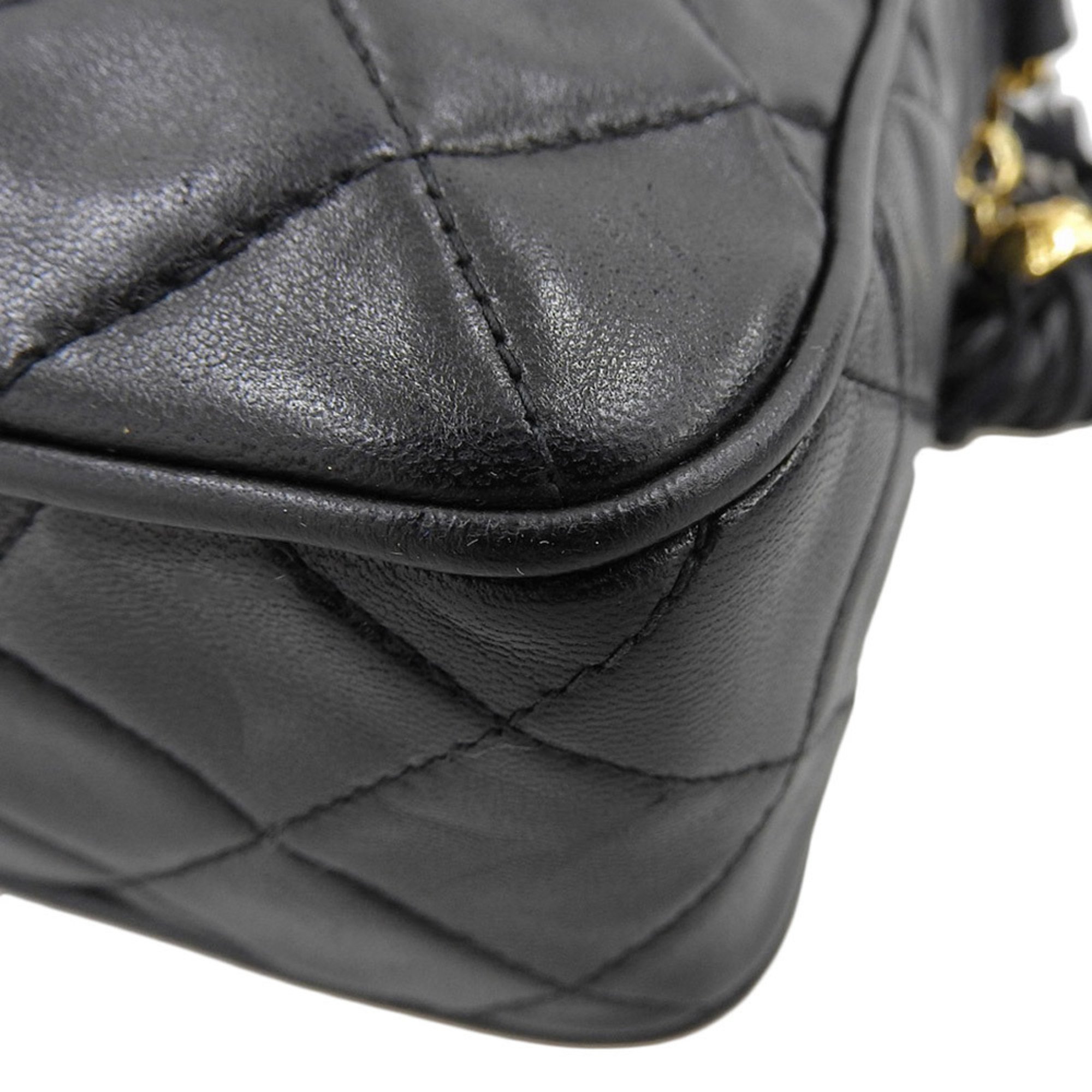 CHANEL Matelasse Coco Mark Chain Shoulder Bag with Seal () A01287 Lambskin Black