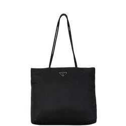 Prada Triangle Plate Handbag Tote Bag Black Nylon Women's PRADA