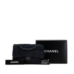 Chanel Perfume Embroidery Chain Shoulder Bag A91101 Indigo Blue Denim Women's CHANEL