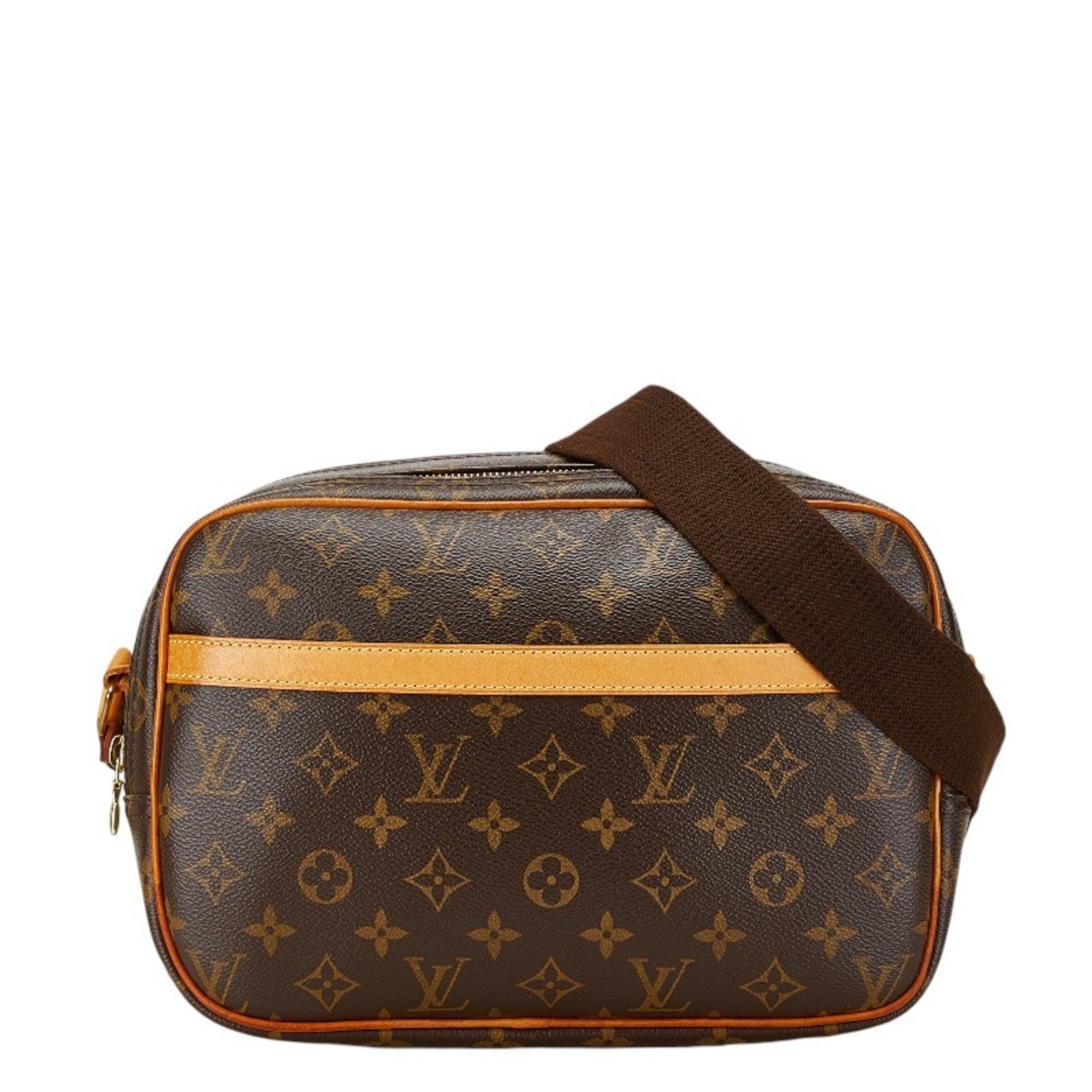 Louis Vuitton Monogram Reporter PM Shoulder Bag M45254 Brown PVC Leather Women's LOUIS VUITTON