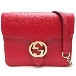 Gucci Interlocking Women's Shoulder Bag 510304 Leather Red