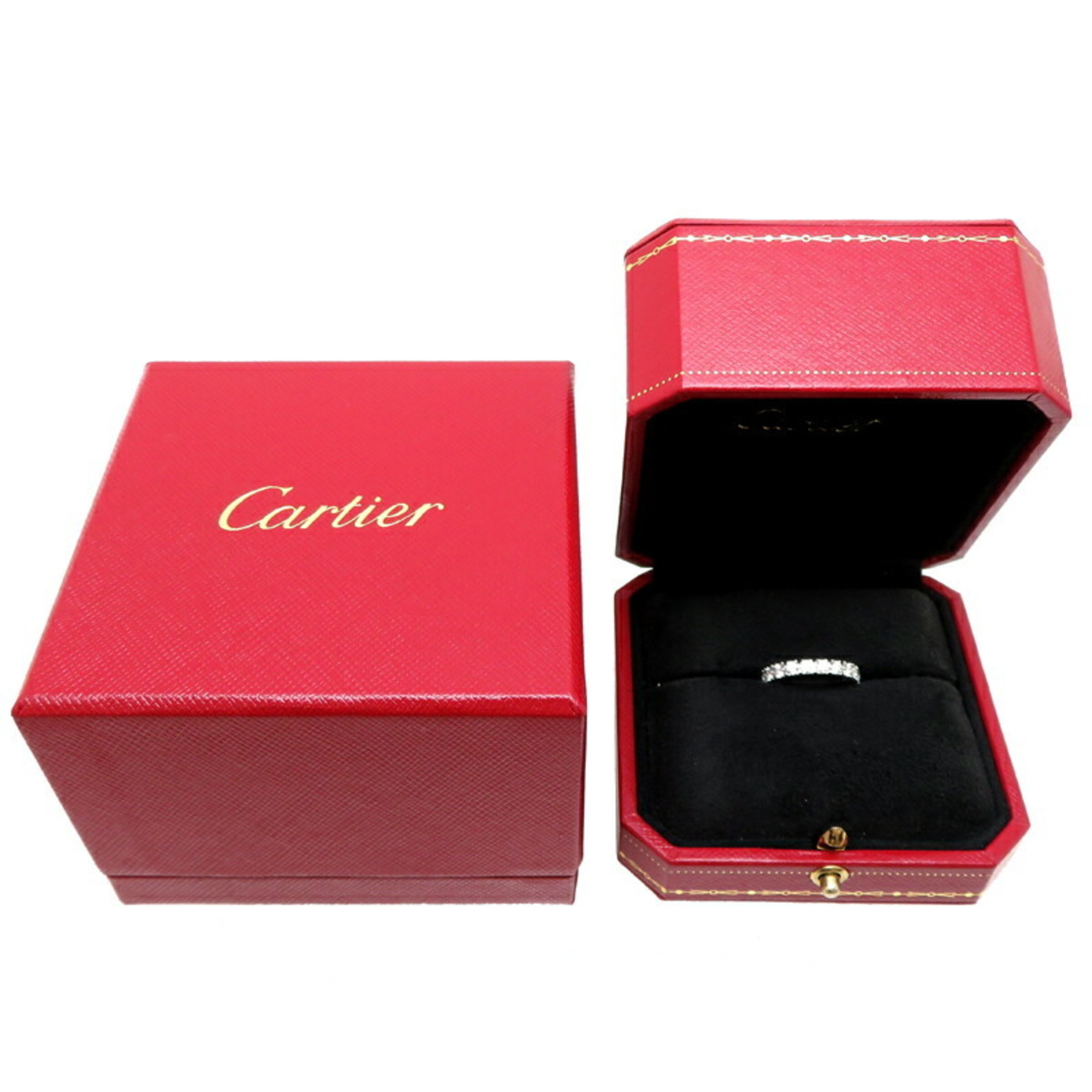 Cartier #46 1.44ct Destine Full Diamond Ladies Ring N4127346 Pt950 Platinum Size 6