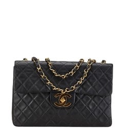 Chanel Matelasse Coco Mark Chain Shoulder Bag Black Lambskin Women's CHANEL