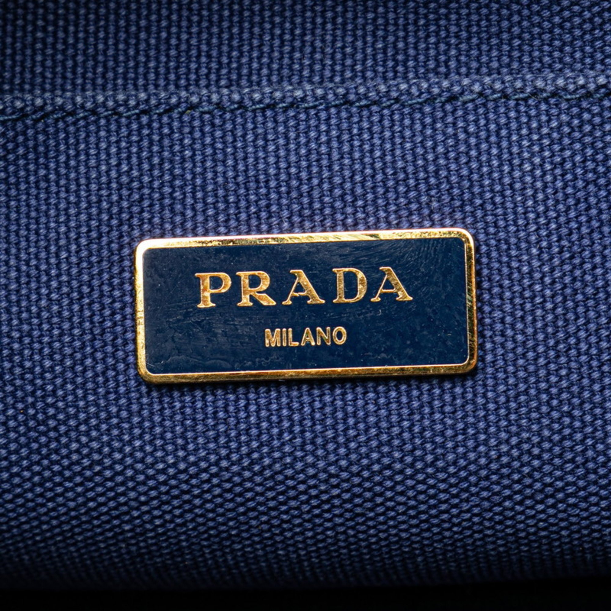 Prada Canapa SS Handbag Shoulder Bag Navy Canvas Women's PRADA