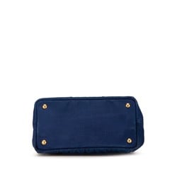 Prada Canapa SS Handbag Shoulder Bag Navy Canvas Women's PRADA