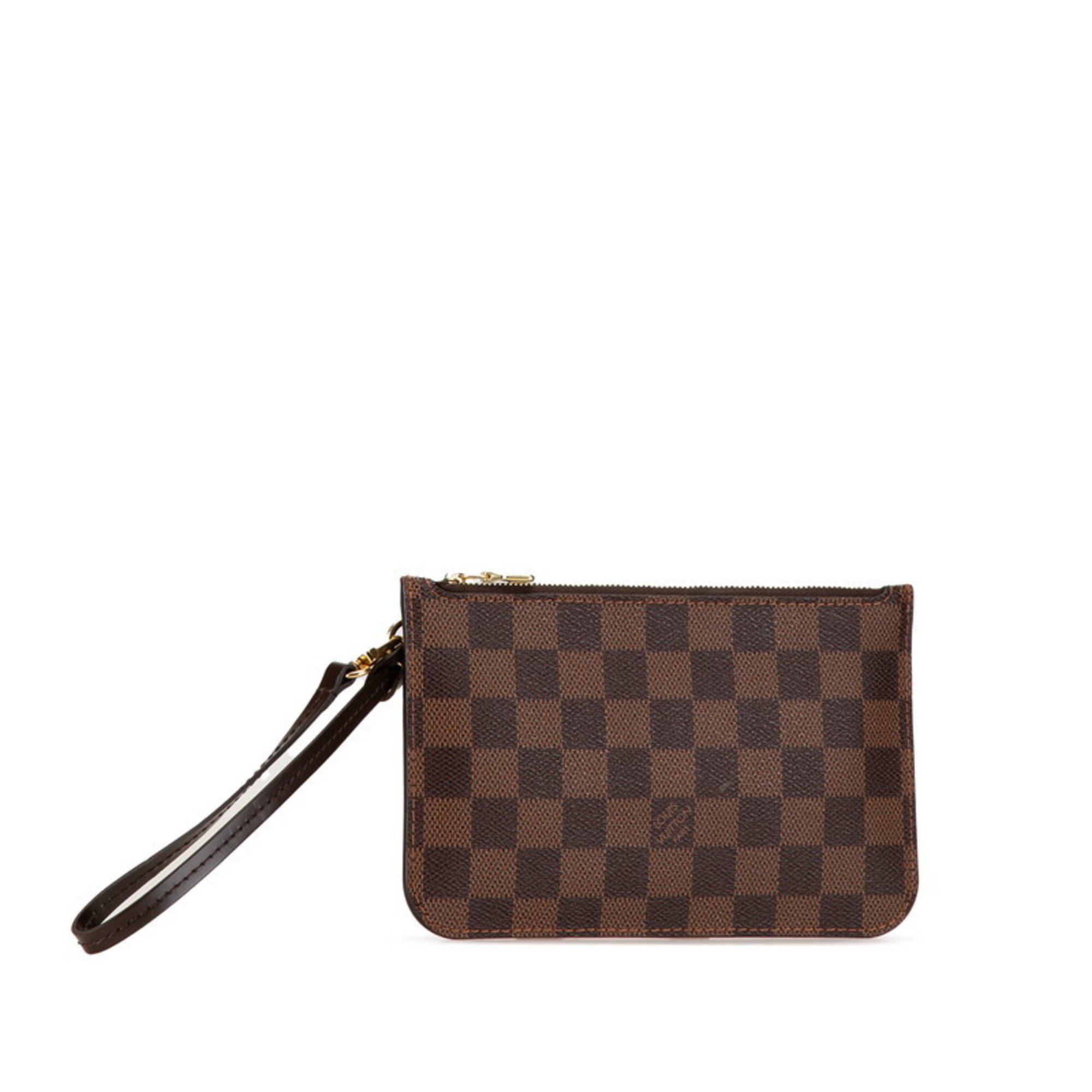 Louis Vuitton Damier Neverfull Pouch Brown PVC Leather Women's LOUIS VUITTON