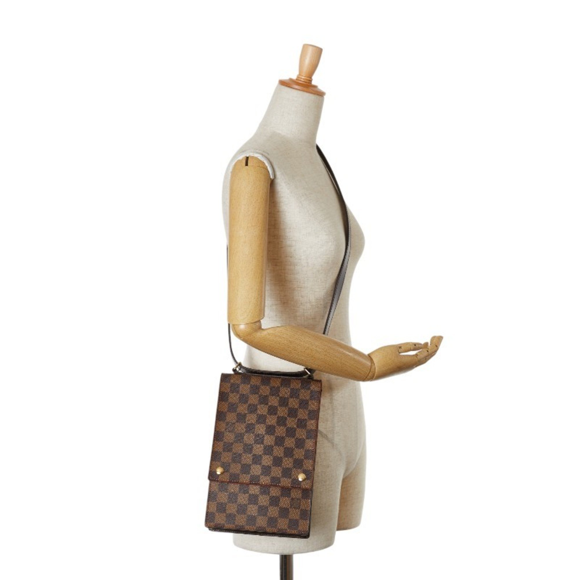 Louis Vuitton Damier Portobello Shoulder Bag N45271 Brown PVC Leather Women's LOUIS VUITTON