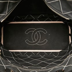 Chanel Matelasse Coco Mark Handbag Tote Bag Pink Black Caviar Skin Women's CHANEL