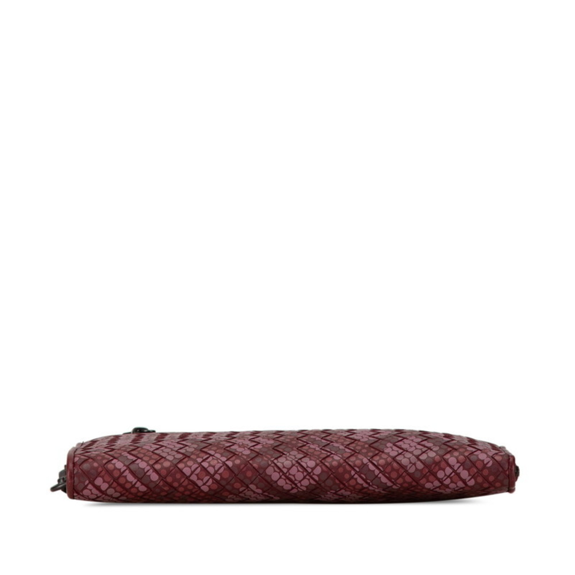 Bottega Veneta Intrecciato Dot Clutch Bag Purple Leather Women's BOTTEGAVENETA