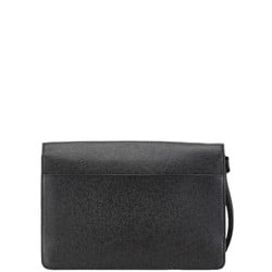 Louis Vuitton Taiga Selenga Clutch Bag Second M30782 Ardoise Black Leather Women's LOUIS VUITTON