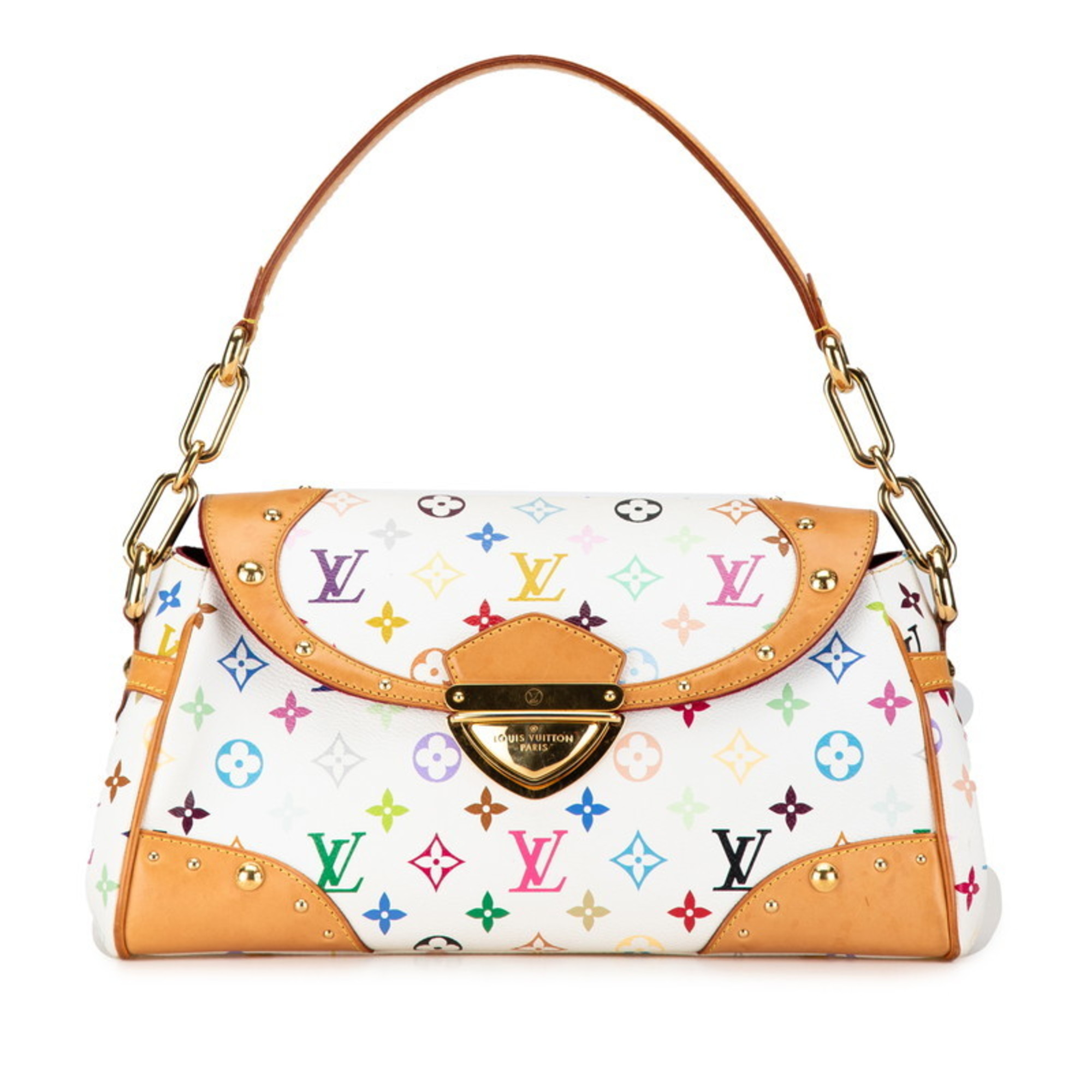 Louis Vuitton Monogram Multicolor Beverly MM Shoulder Bag M40203 Blanc White PVC Leather Women's LOUIS VUITTON