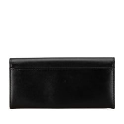 Salvatore Ferragamo Vara Long Wallet Black Leather Women's