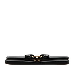 Salvatore Ferragamo Vara Long Wallet Black Leather Women's