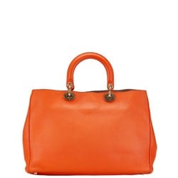 Christian Dior Dior Diorissimo Handbag Shoulder Bag Orange Leather Women's