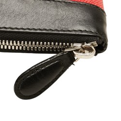 Balenciaga Striped Clutch Bag 420407 Red Black Canvas Leather Women's BALENCIAGA