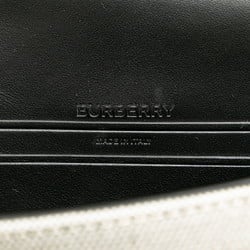 Burberry Body Bag Waist Light Grey Black Canvas Leather Women's BURBERRY