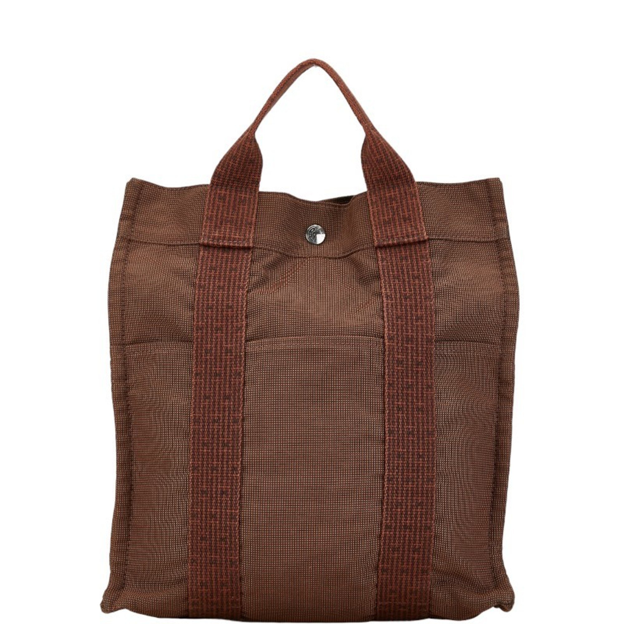 Hermes Air Line Ad PM Backpack Brown Canvas Women's HERMES