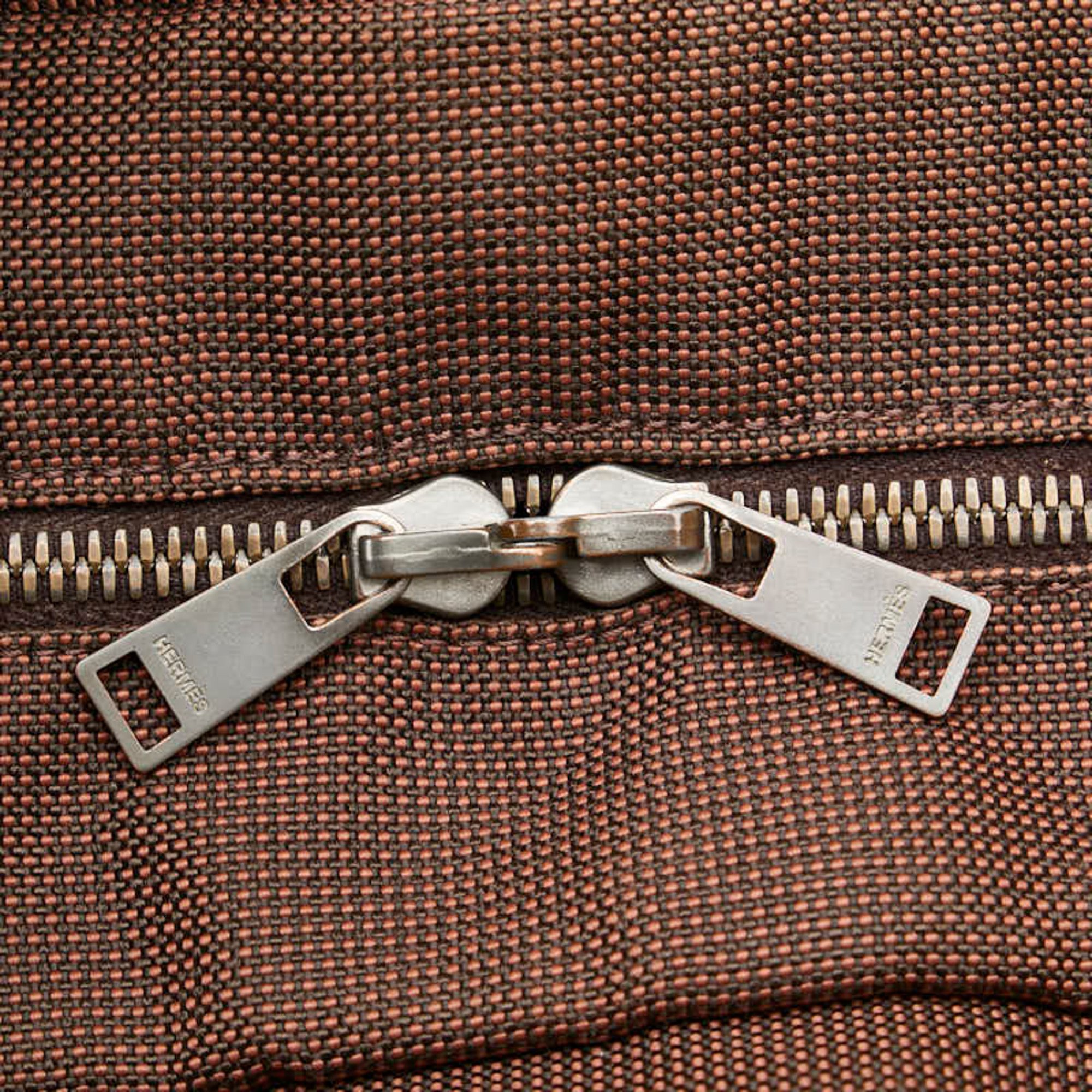 Hermes Air Line Ad PM Backpack Brown Canvas Women's HERMES