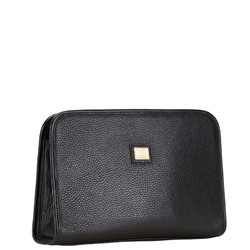 Burberry Nova Check Shadow Horse Clutch Bag Black Leather Women's BURBERRY