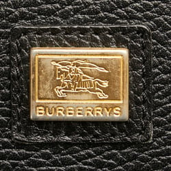 Burberry Nova Check Shadow Horse Clutch Bag Black Leather Women's BURBERRY