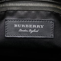 Burberry Check Tote Bag Shoulder Black Blue PVC Leather Women's BURBERRY