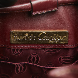 Cartier Must Line Shoulder Bag Bordeaux Wine Red Leather Women's CARTIER