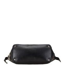 Prada Triangle Plate Boston Bag Handbag Black Leather Women's PRADA