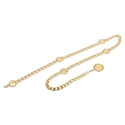 Chanel Coco Mark Medallion Chain Belt Gold Plated Women's CHANEL