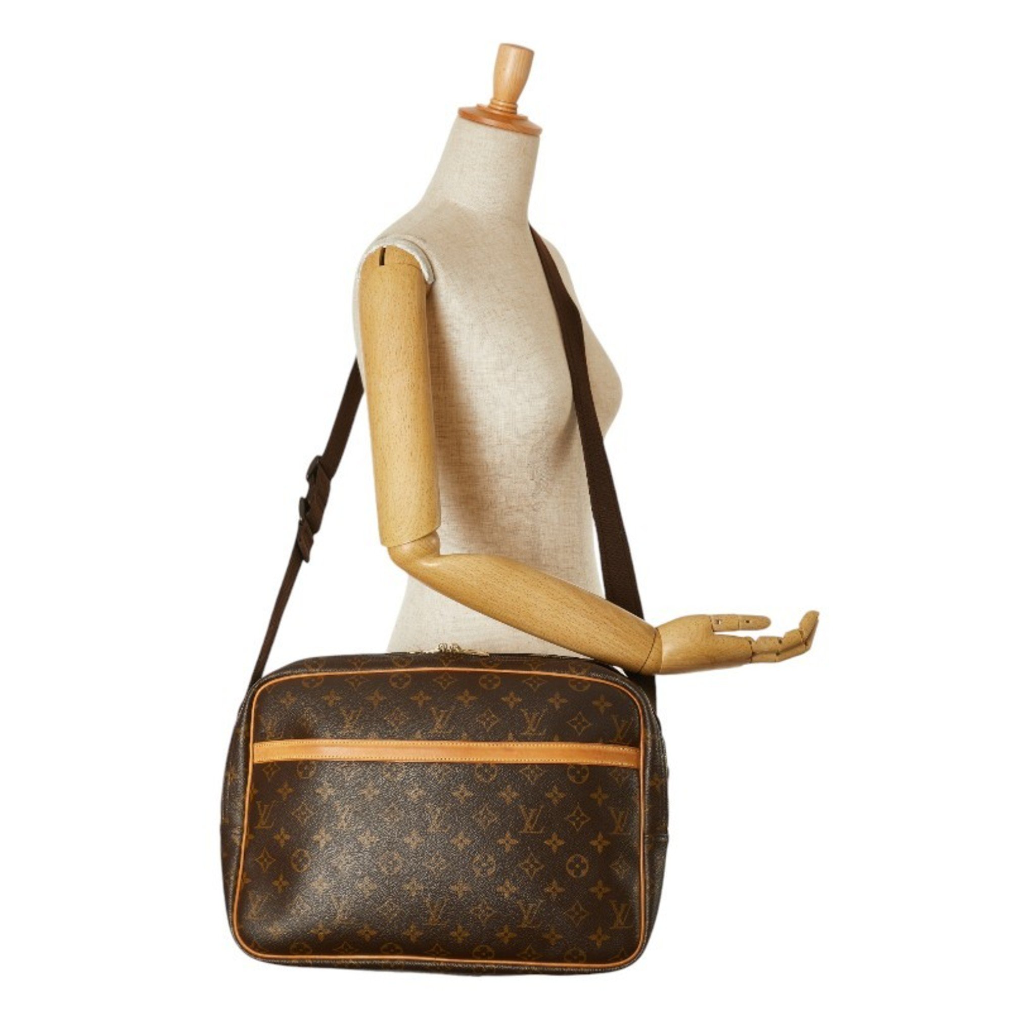 Louis Vuitton Monogram Reporter GM Shoulder Bag M45252 Brown PVC Leather Women's LOUIS VUITTON