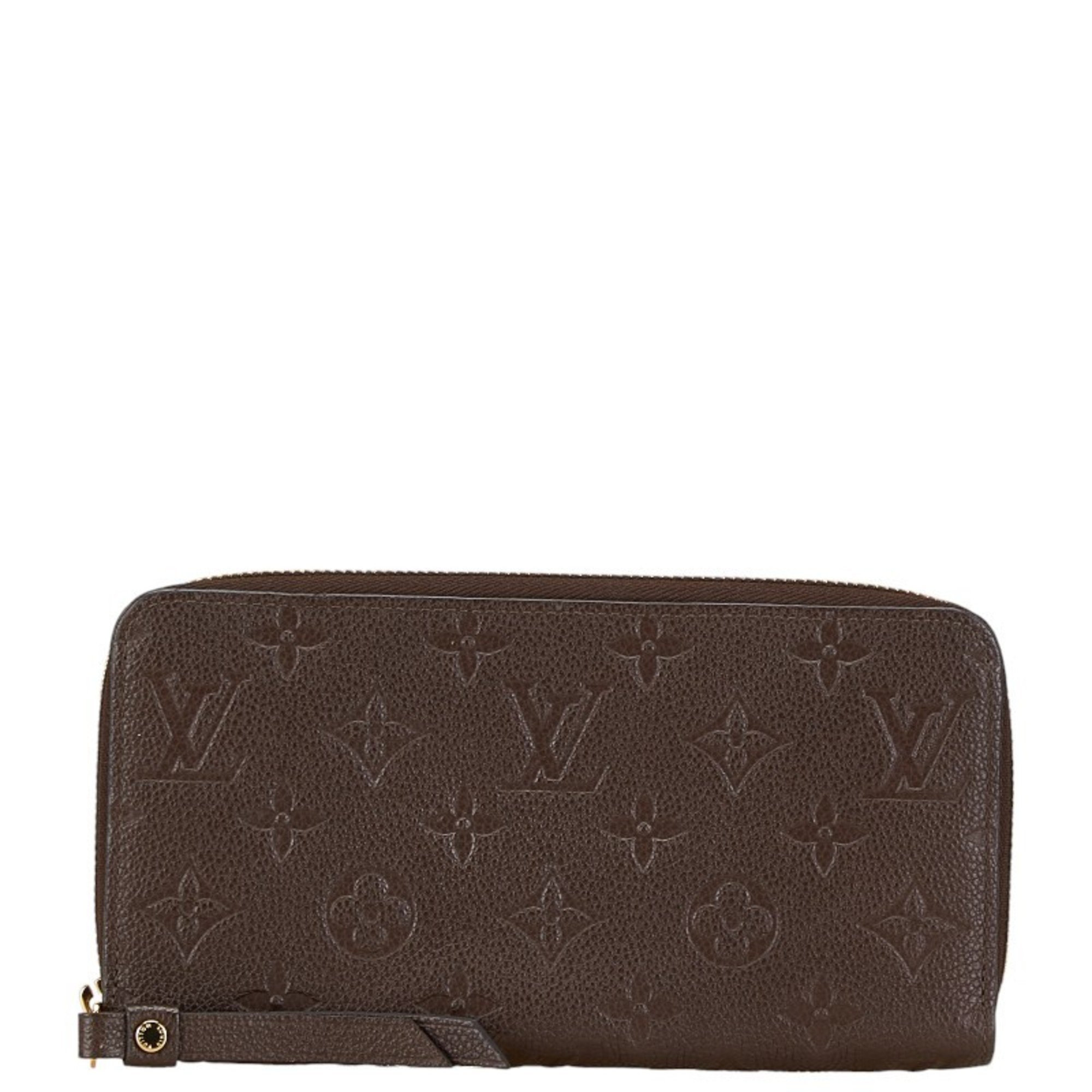 Louis Vuitton Monogram Empreinte Zippy Wallet Round Long M60548 Tail Dark Brown Calf Leather Women's LOUIS VUITTON