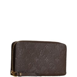 Louis Vuitton Monogram Empreinte Zippy Wallet Round Long M60548 Tail Dark Brown Calf Leather Women's LOUIS VUITTON