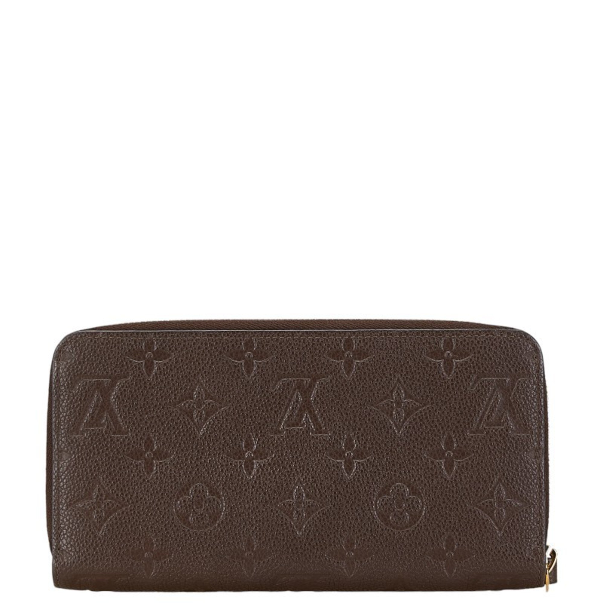 Louis Vuitton Monogram Empreinte Zippy Wallet Round Long M60548 Tail Dark Brown Calf Leather Women's LOUIS VUITTON