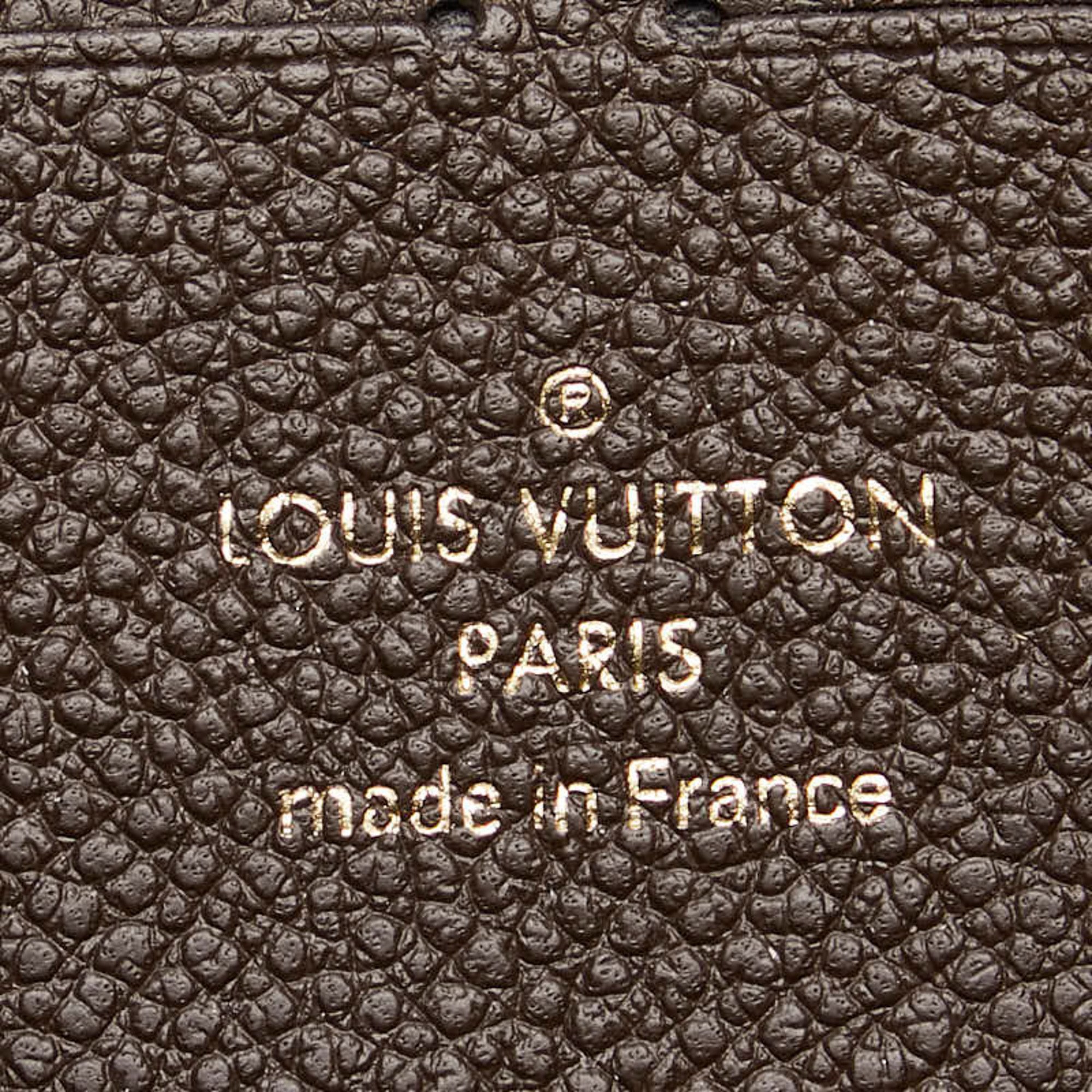 Louis Vuitton Monogram Empreinte Zippy Wallet Round Long M60548 Tail Dark Brown Calf Leather Women's LOUIS VUITTON