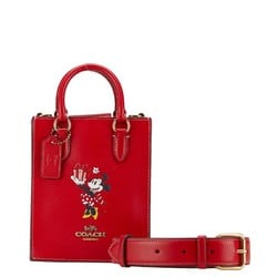 Coach Vertical Mouse Collaboration Handbag Shoulder Bag CN022 Electric Red Leather Women's COACH