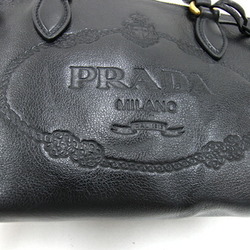 Prada handbag 1BA111 black leather women's PRADA