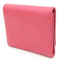 Prada Tri-fold Wallet 1MH176 Pink Leather Compact Women's