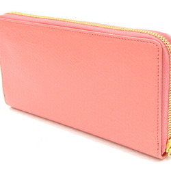 Balenciaga Round Long Wallet Giant Continental Zip 253053 Salmon Pink Leather Women's BALENCIAGA