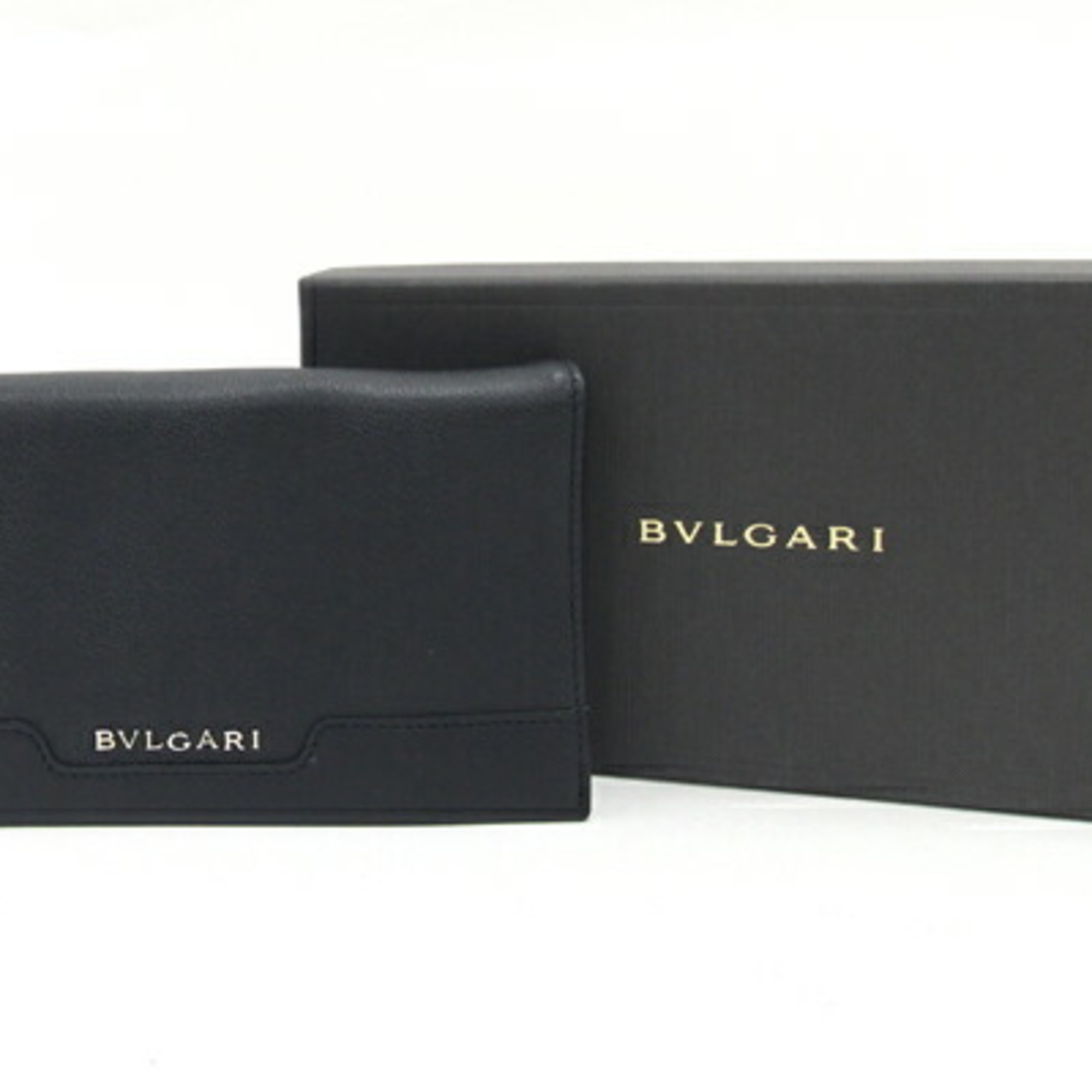 BVLGARI Bi-fold Long Wallet Urban 33402 Black Leather Not yet released in Japan Men's