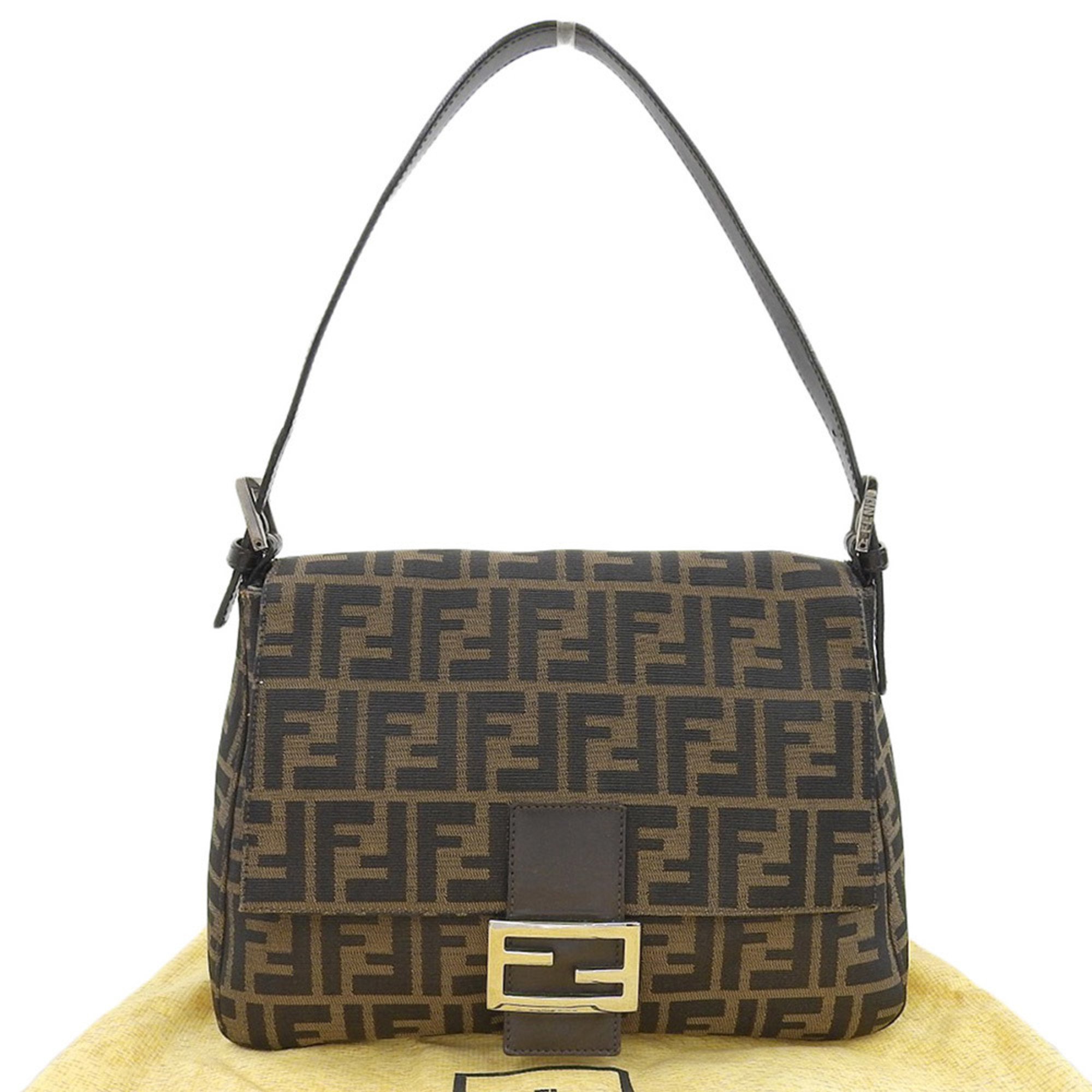 FENDI Mamma Bucket 26235 Zucca pattern FF bag canvas leather brown