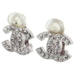 CHANEL Coco Mark Earrings 05V Rhinestone