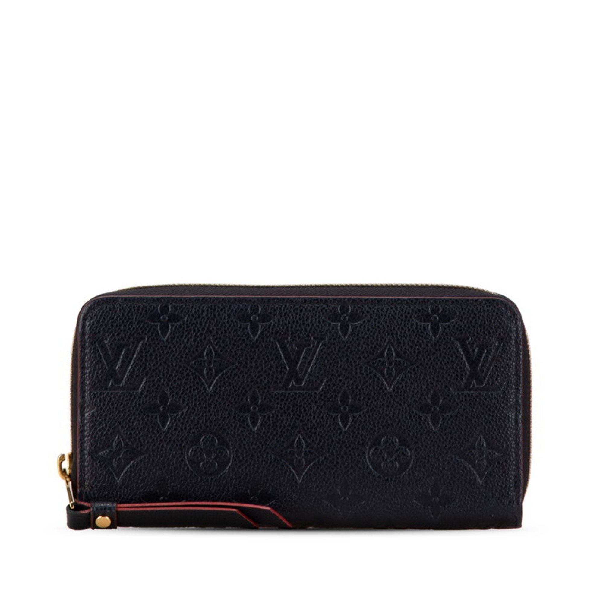 Louis Vuitton Monogram Empreinte Zippy Wallet Round Long M62121 Marine Rouge Navy Red Leather Women's LOUIS VUITTON