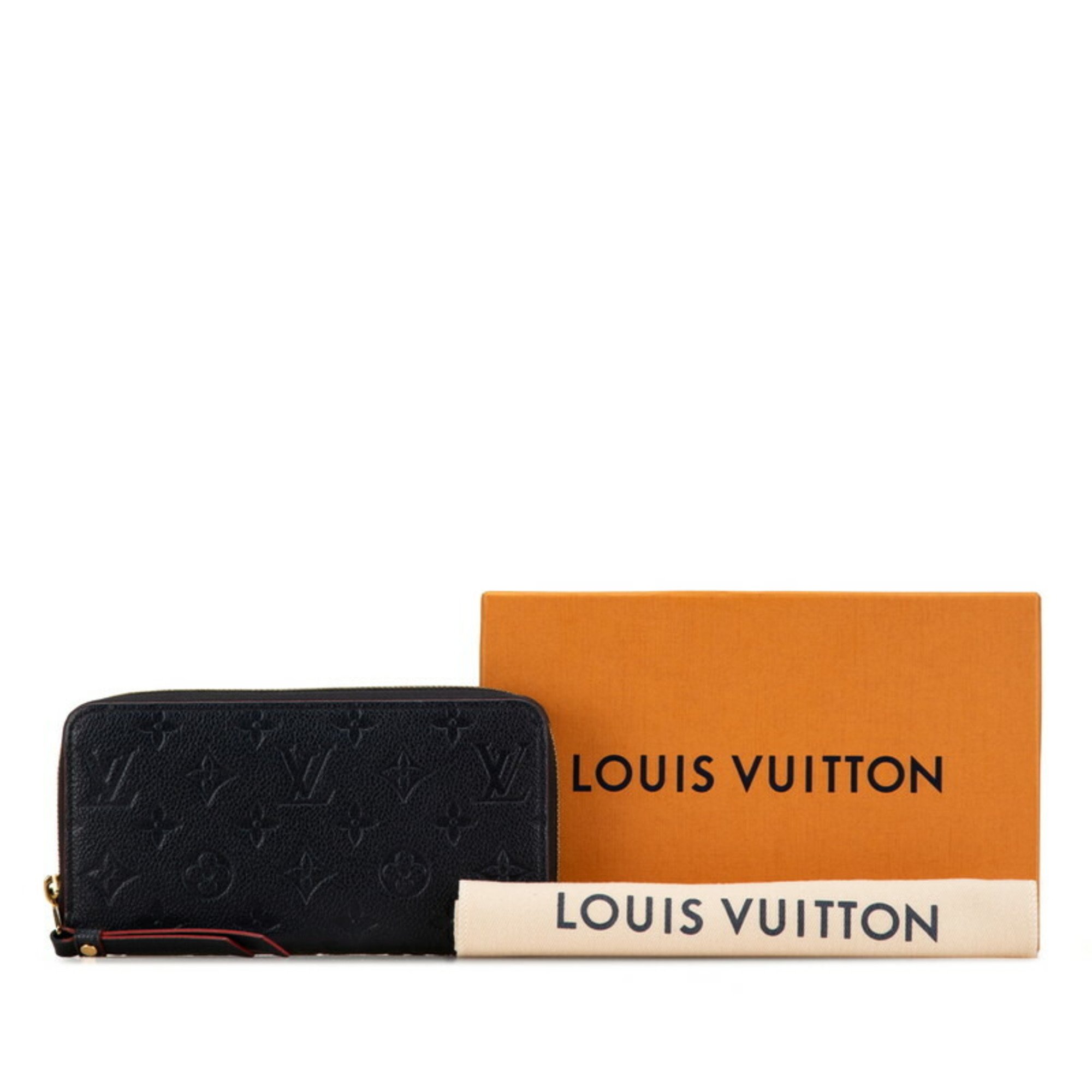 Louis Vuitton Monogram Empreinte Zippy Wallet Round Long M62121 Marine Rouge Navy Red Leather Women's LOUIS VUITTON