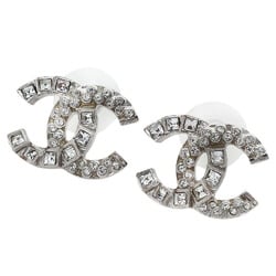 CHANEL Coco Mark Earrings B14C with Rhinestone Plate