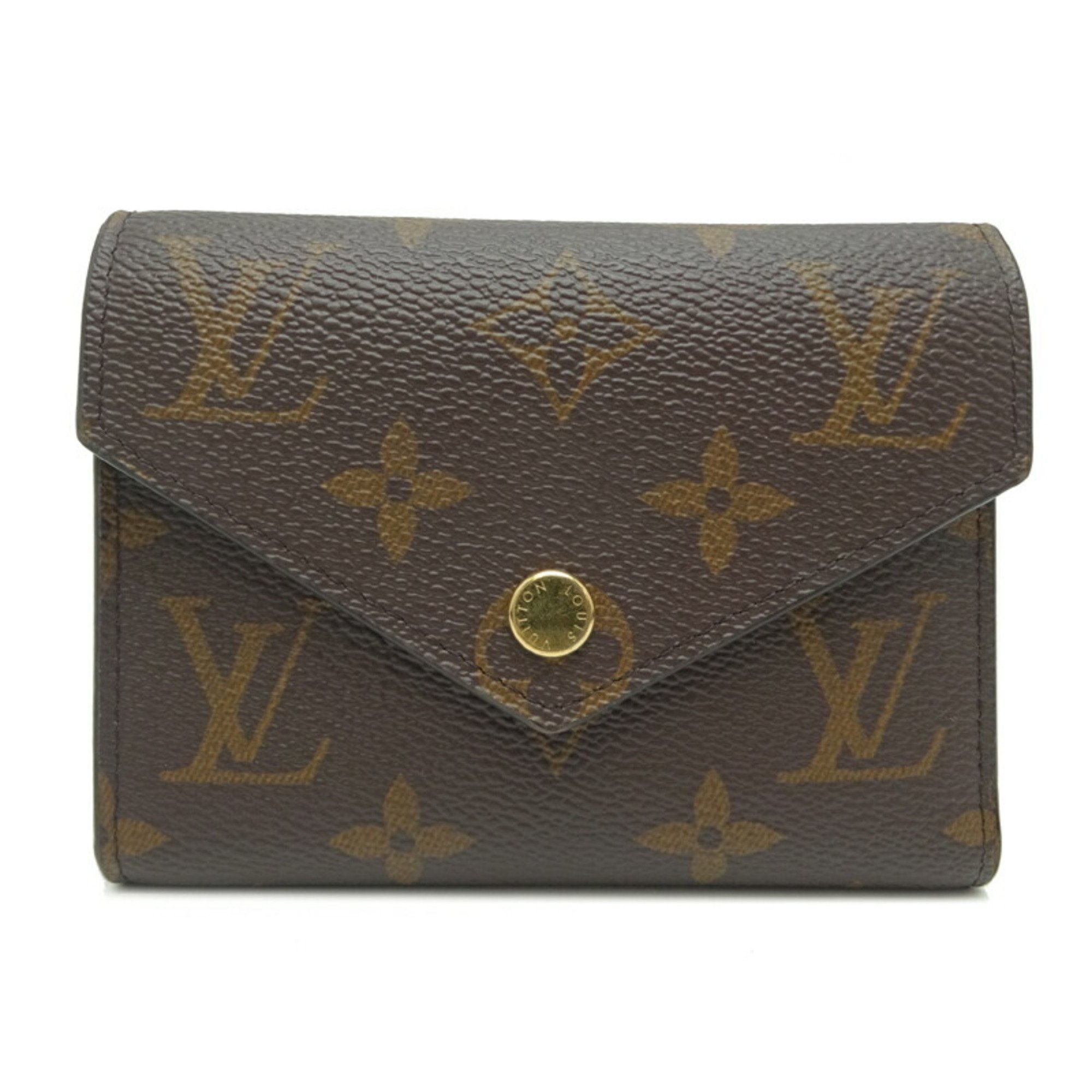 Louis Vuitton Portefeuille Victorine Women's Tri-fold Wallet M62472 Monogram Brown