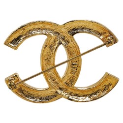 Chanel Coco Mark Rhinestone Brooch Gold Plated Women's CHANEL