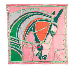 Hermes Carre 90 ROBE DU SOIR Robe du Soir Scarf Muffler Pink Green Multicolor Silk Women's HERMES