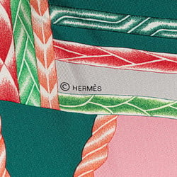 Hermes Carre 90 ROBE DU SOIR Robe du Soir Scarf Muffler Pink Green Multicolor Silk Women's HERMES