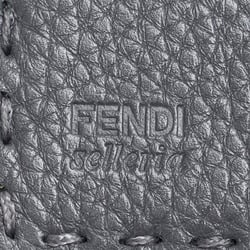 FENDI Selleria Peekaboo Long Wallet 8M0308 Grey Silver Leather Women's