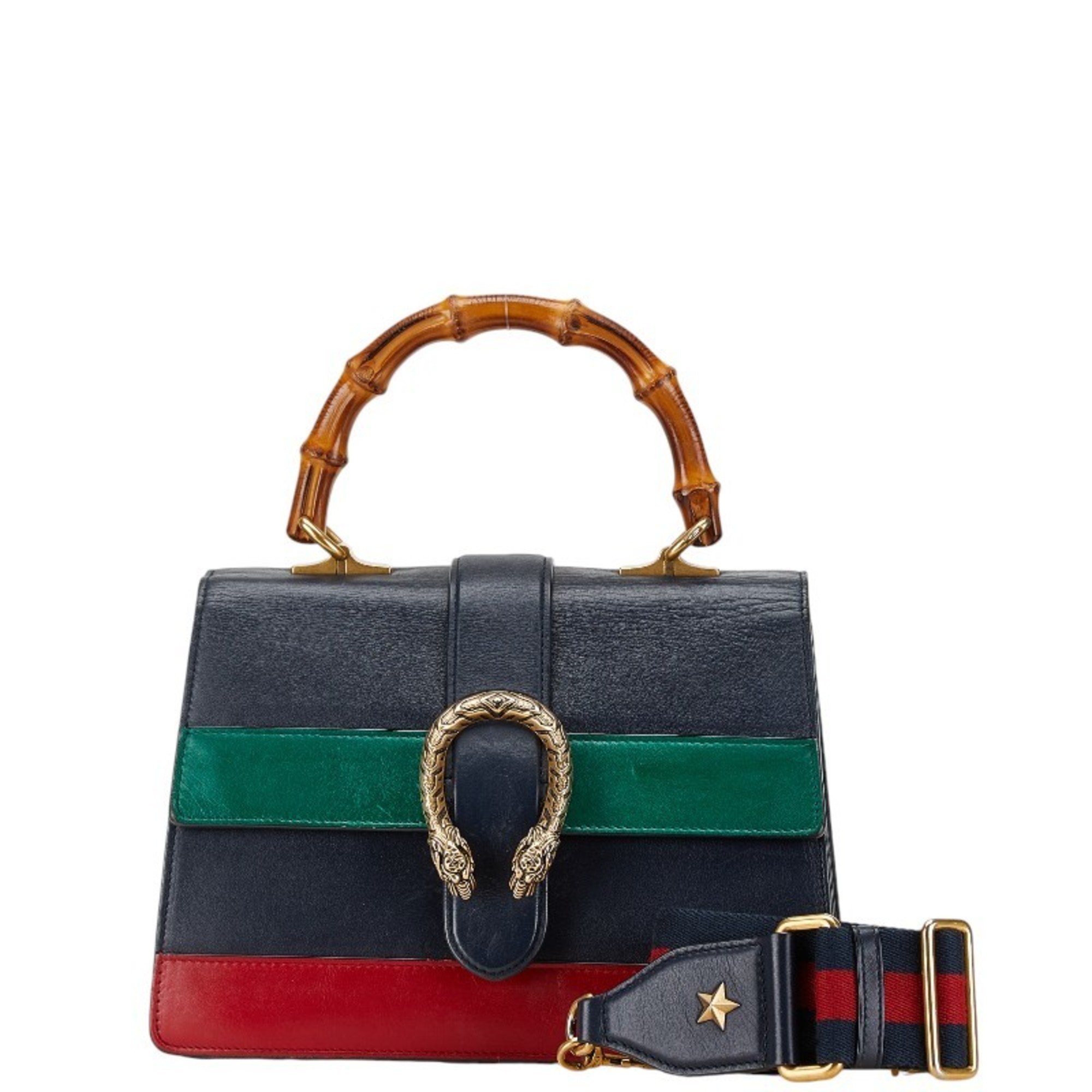 Gucci Dionysus Medium Handbag Shoulder Bag 448075 Navy Red Green Leather Women's GUCCI